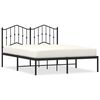 vidaXL Cadre de lit m&eacute;tal sans matelas avec t&ecirc;te de lit noir 140x190cm
