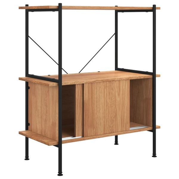 vidaXL Étagère à 3 niveaux armoire 80x40x92 cm Acier bois d'ingénierie