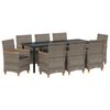 vidaXL Ensemble de salle &agrave; manger pour jardin 9 pc Gris polyrotin