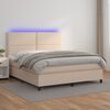 vidaXL Sommier &agrave; lattes de lit avec matelas LED Cappuccino 140x190 cm