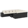 vidaXL Salon de jardin 11 pcs avec coussins noir r&eacute;sine tress&eacute;e