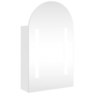 vidaXL Armoire de bain &agrave; miroir avec LED arqu&eacute;e blanc 42x13x70 cm