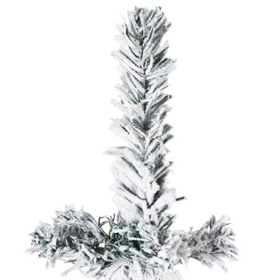 vidaXL Demi sapin de Noël artificiel mince avec neige floquée 180 cm