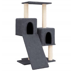 vidaXL Arbre &agrave; chat avec griffoirs en sisal Gris fonc&eacute; 82 cm