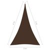 vidaXL Voile de parasol tissu oxford triangulaire 3x4x4 m marron