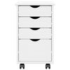 vidaXL Cabinet roulant Blanc 34 x 39 x 56 cm Bois de Pin Massif