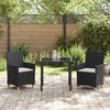 vidaXL Ensemble de salle &agrave; manger pour jardin 3 pcs Noir polyrotin