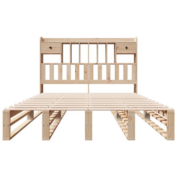 vidaXL Lit bibliothèque sans matelas 150x200 cm bois massif de pin