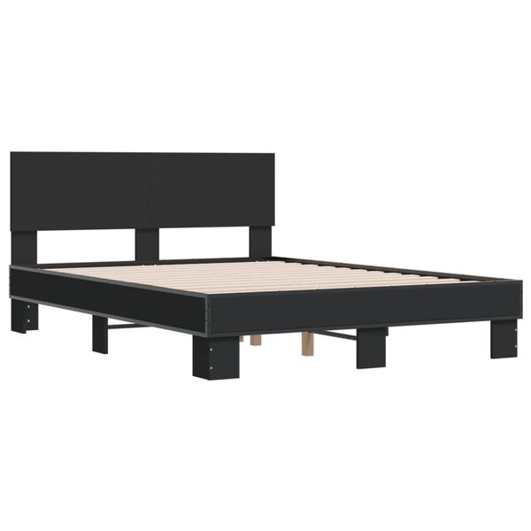 vidaXL Cadre de lit sans matelas noir 140x190 cm