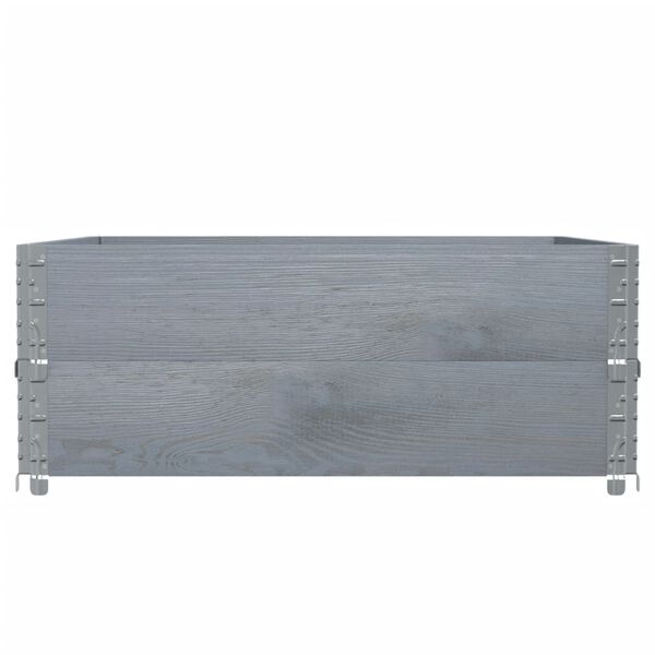 vidaXL Colliers de palette 2 pcs gris 100x100 cm bois de pin solide