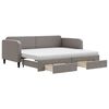 vidaXL Lit de jour avec gigogne et tiroirs taupe 90x200 cm tissu