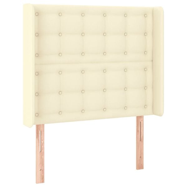 vidaXL T&ecirc;te de lit &agrave; LED Cr&egrave;me 93x16x118/128 cm Similicuir