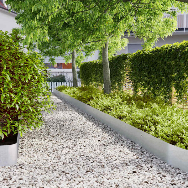 vidaXL Bordures de pelouse 10 pcs 20x103 cm acier galvanis&eacute;