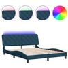 vidaXL Cadre de lit avec LED sans matelas bleu 160x200 cm velours