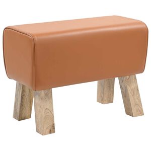 vidaXL banc 60 x 30 x 45 cm Cuir v&eacute;ritable Marron
