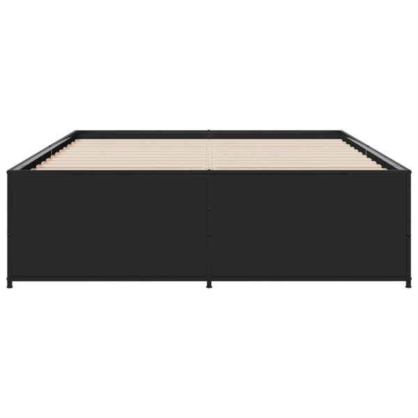 vidaXL Cadre de lit sans matelas noir 140x190 cm