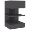 vidaXL Table de chevet Gris brillant 40x35x65 cm bois d&rsquo;ing&eacute;nierie