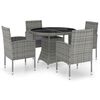 vidaXL Ensemble &agrave; manger de jardin 5pcs R&eacute;sine tress&eacute;e Anthracite gris