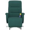 vidaXL Fauteuil inclinable de massage et repose-pieds vert fonc&eacute; tissu