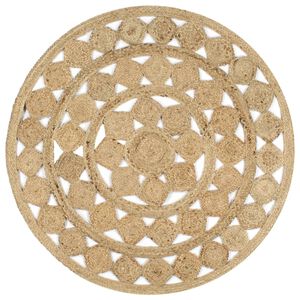 vidaXL Tapis fait &agrave; la main Jute tress&eacute;e 120 cm