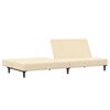 vidaXL Canap&eacute;-lit &agrave; 2 places avec repose-pied Cr&egrave;me Velours