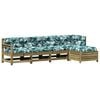 vidaXL Salon de jardin 5 pcs avec coussins bois de pin impr&eacute;gn&eacute;