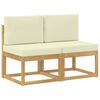 vidaXL 2 Pi&egrave;ce Sofa de milieu ext&eacute;rieur Bois d'Acacia Massif Blanc