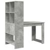 vidaXL Bureau Gris b&eacute;ton 122 x 67 x 145 cm Bois d'ing&eacute;nierie