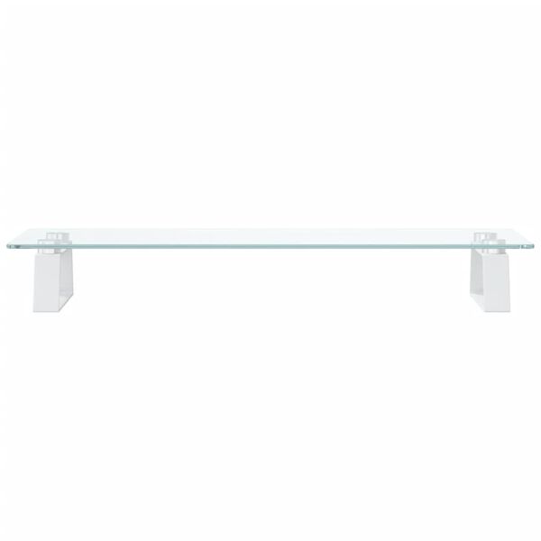 vidaXL Support de moniteur blanc 60x20x8 cm verre trempé et métal