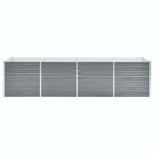 vidaXL Lit sur&eacute;lev&eacute; de jardin Acier galvanis&eacute; 320x80x77 cm Gris