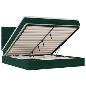 VidaXL Cadre de lit ottoman avec matelas vert fonc&eacute; 180x200cm velours