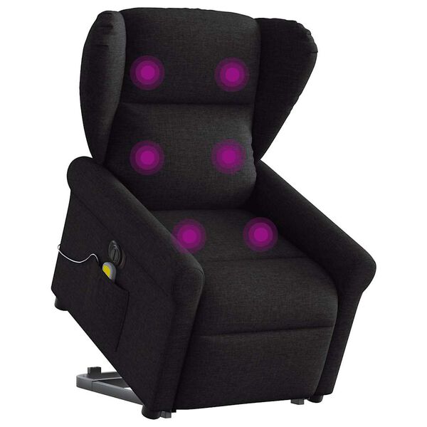 vidaXL Fauteuil inclinable de massage &eacute;lectrique Noir Tissu