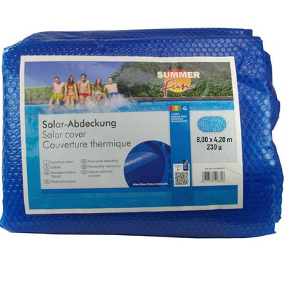 Summer Fun Couverture solaire de piscine d'été Ovale 800x420cm PE Bleu