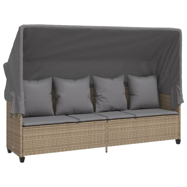 vidaXL Salon de jardin avec coussins 5 pcs beige r&eacute;sine tress&eacute;e