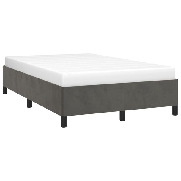 vidaXL Cadre de lit sans matelas gris fonc&eacute; 120x190 cm velours