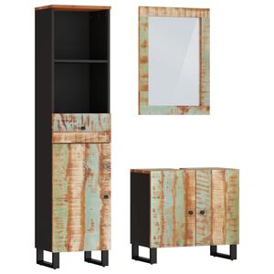 vidaXL Ensemble de meubles de salle de bain 3 pcs bois massif r&eacute;cup&eacute;r&eacute;