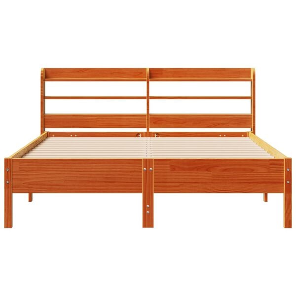 vidaXL Cadre de lit sans matelas cire marron 160x200cm bois pin massif
