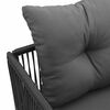 vidaXL Chaise avec coussin 4 pcs Noir et anthracite Rotin PE