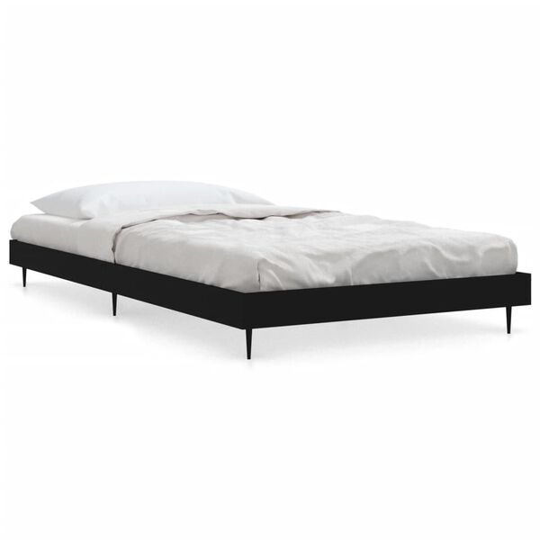 vidaXL Cadre de lit sans matelas noir 90x190 cm bois ingénierie