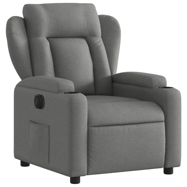 vidaXL Fauteuil inclinable électrique Gris foncé Tissu