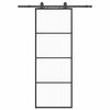 vidaXL Porte coulissante kit de quincaillerie noir 76x205 cm verre ESG