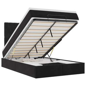 vidaXL Cadre de lit ottoman avec matelas noir 120x200 cm velours