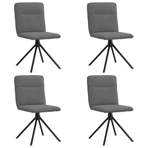 vidaXL Chaises &agrave; manger lot de 4 gris fonc&eacute; tissu