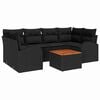 vidaXL Ensemble de canap&eacute; de jardin 7 pc Noir polyrotin