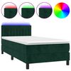 vidaXL Sommier &agrave; lattes de lit et matelas et LED Vert fonc&eacute; 90x190cm