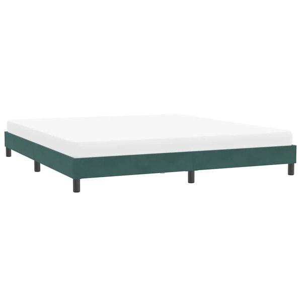 vidaXL Cadre de lit sans matelas vert foncé 200x220 cm velours