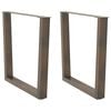 vidaXL Pieds de table &agrave; manger en forme de V 2 pi&egrave;ces Acier naturel 80 x (72-73,3) cm Acier
