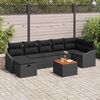 vidaXL Ensemble de canap&eacute; de jardin avec coussin 8 pcs Noir Poly rotin