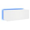 vidaXL Meuble TV mural avec lumi&egrave;res LED blanc 80x35x31 cm