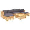 vidaXL Salon de jardin 7 pcs avec coussins Bois de teck solide